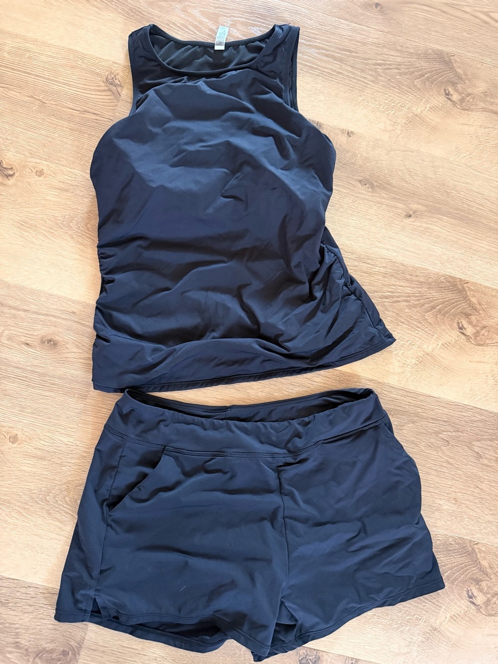 Black Swim Tank & Shorts Set